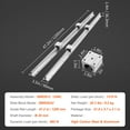 thumbnail image 4 of KFFKFF 2PCS SBR20 1200mm Linear Guide Rail Slide Rail 4 PCS SBR20UU Bearing Block, 4 of 9