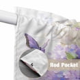 thumbnail image 2 of Lavender Kitchen Window Curtains, Swag Curtains Valance for Bedroom Living Room Bathroom, Watercolor Purple White Floral Botanical Butterfly Rod Pocket Window Curtain Block Drapes 2 Panels 36"x45", 2 of 9