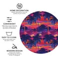 thumbnail image 3 of Honeii Retro Palms print Leather Coaster Set of 4, ideal for safeguarding your furniture from drinks spills and effortless cleanup-Round Shape, 3 of 6