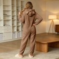 thumbnail image 5 of Womens Onesie Pajamas,Winter Warm Hooded Jumpsuit Loungewear Zip Up Sleepwear Plus Size, 5 of 6