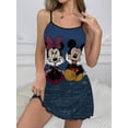 thumbnail image 1 of Vestidos Elegantes de Minnie Mouse para mujer, vestido de Disney sin cordones, falda de pijama, vestidos de moda de verano 2024, adornos de Mickey y lechuga, cuello redondo, 1 of 1