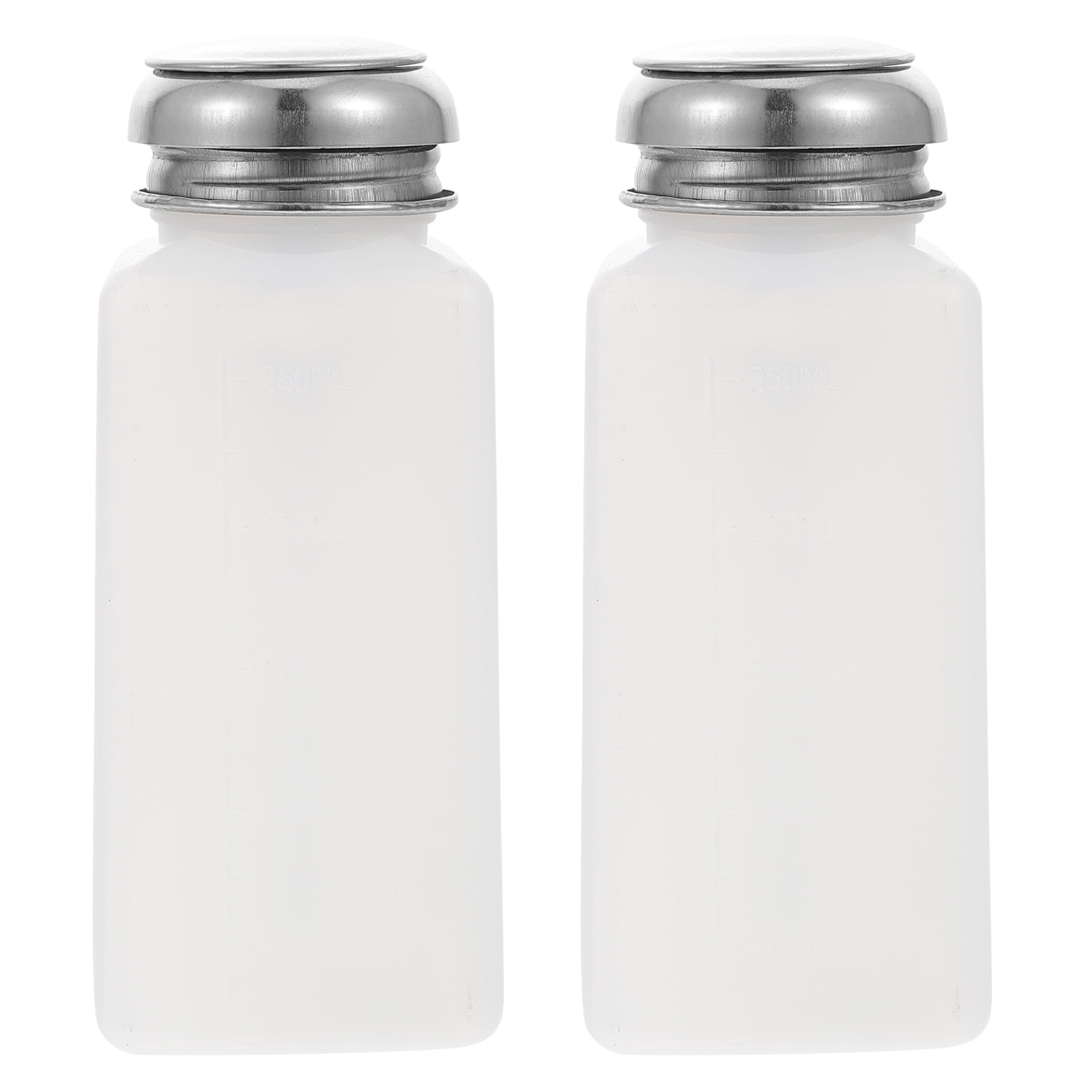NUOLUX 2Pcs 250ml Anti-static Pressure Alcohol Bottle Pump Dispenser for Storing Liquid Alcohol (White)
