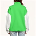 thumbnail image 3 of Atogsazn Women's 1/4 Zip Colorblock Sweatshirt Casual Oversized Long Sleeve Sweatshirt Pullover Tops Fall Winter Clothes Army Green XL Fashion, 3 of 4