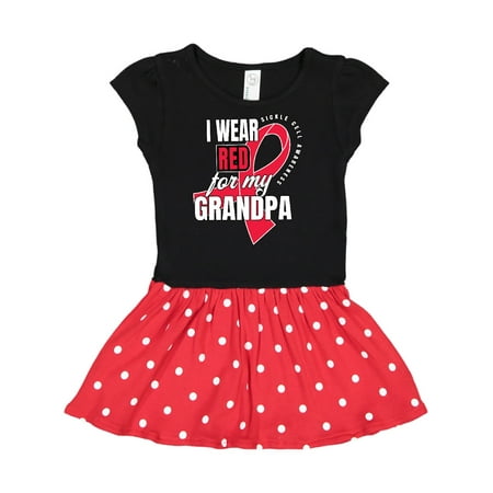 

Inktastic Sickle Cell Awareness I Wear Red For My Grandpa Gift Toddler Girl Dress