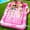 Pink, variant on 83" X 60" Inflatable Tanning Pool Lounger Float with Sprinkler, Extra Large Pool Float Adults with Pillow, 6 in 1 Suntan Tub Raft Floatie Toys with Drink Holder Sunbathing Water Filled Tanning Bed