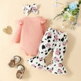 thumbnail image 4 of MEZZALL Baby Girl Cow Print Long Sleeve Outfit Cow Clothes for Girls Baby Bell Bottom Outfit, 4 of 6