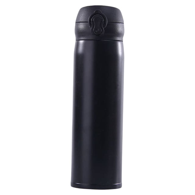 Bewildely Frasco de vacío de 500ML, botella térmica portátil, taza aislada de acero inoxidable, botellas de agua, tazas rectas, suministros de Teteras Negro