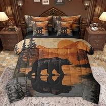 Castle Fairy Animal Bear Twin Bedding Sets 7-Piece for Female Men Women,Jungle Wildlife Bedding Comforter Set Microfiber,Moutain Woodland Breathable Sheet Sets,Super Cozy Room Decor,Reversible