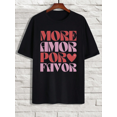 thumbnail image 1 of MoRe aMoR PoR FaVoR Tee – 's Casual Graphic Printed Tee Cotton Fabric graphic t-shirts, 1 of 6