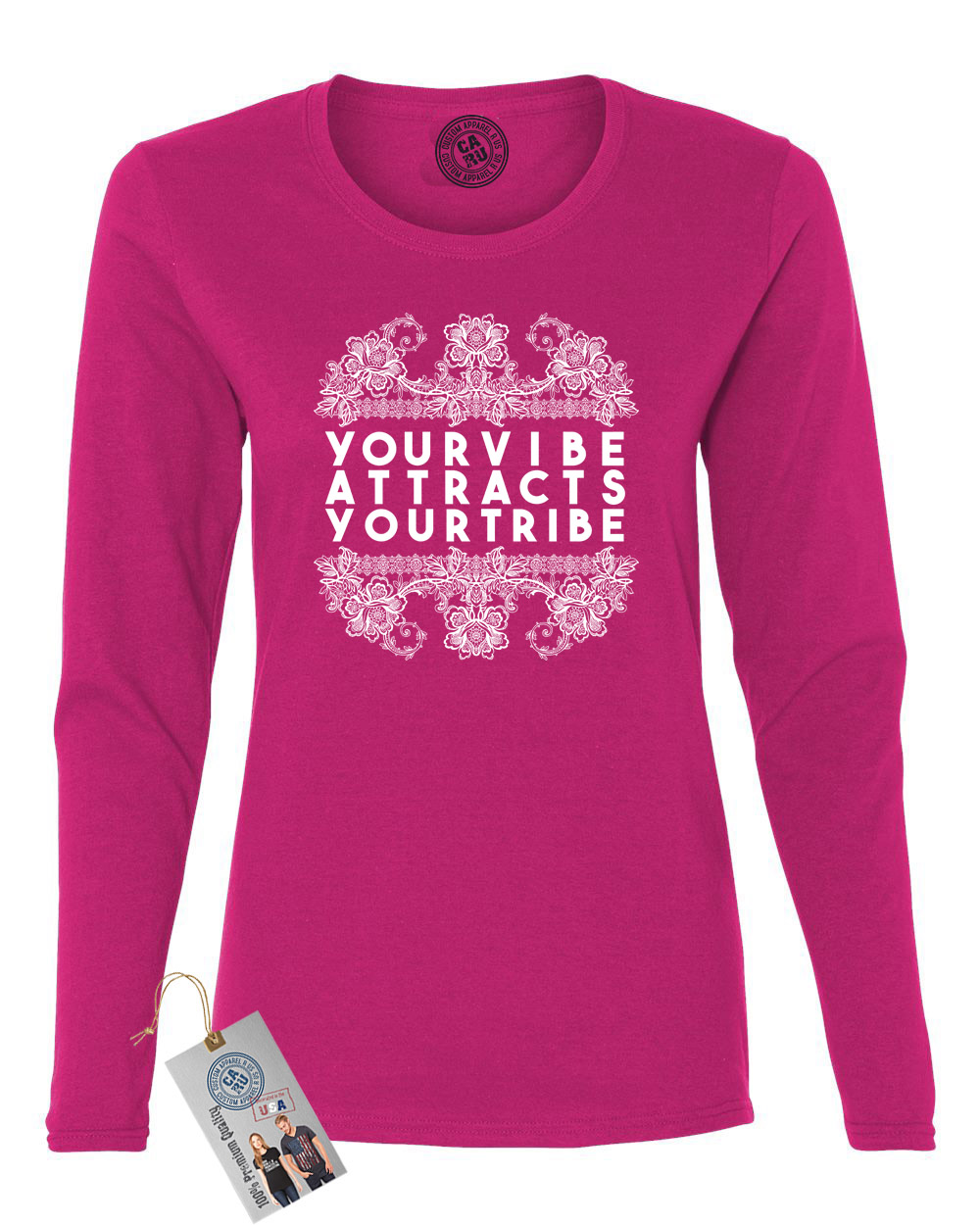 hot pink women's long sleeve shirt