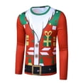thumbnail image 1 of Innerwin T-Shirt de Noël à Manches Longues pour Hommes, Col Rond, Mode Basique, Cadeau L, 1 of 3