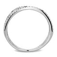 thumbnail image 3 of Womens Silver Rings High polished (no plating) 316L Stainless Steel Ring with AAA Grade CZ in Clear DA124, 3 of 5