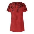 thumbnail image 3 of Drses Women's Tops and Blouses Summer Casual Crewneck Short Sleeve Tunics Plus Size Loose Fitting Floral Shirts Trendy, 3 of 5
