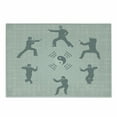 thumbnail image 1 of Kung Fu Cutting Board, Yoga and Karate Poses with Japanese and Yin Yang, Decorative Tempered Glass Cutting and Serving Board, in 3 Sizes, by Ambesonne, 1 of 2