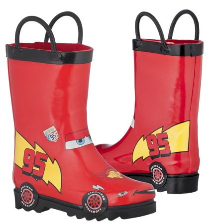 Disney Cars Kids Lightening Mcqueen Boy's Red Rubber Rain Boots - Size 8 Toddler