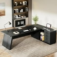thumbnail image 2 of Tribesigns 78" L-Shaped Executive Desk, Large Office Desk with Drawers and Lateral File Cabinet, 2 of 6