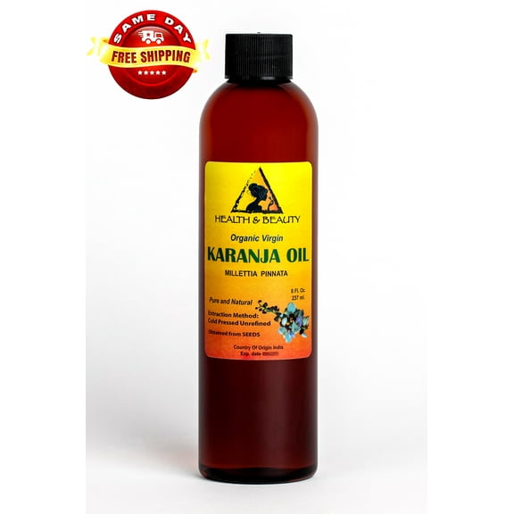 KARANJA / PONGAMIA OIL ORGANIC UNREFINED VIRGIN COLD PRESSED RAW PURE 8 OZ