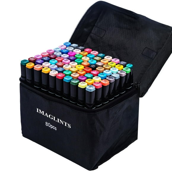 Marcadores de alcohol IMAGLINTS de 80 colores con base de bolígrafo