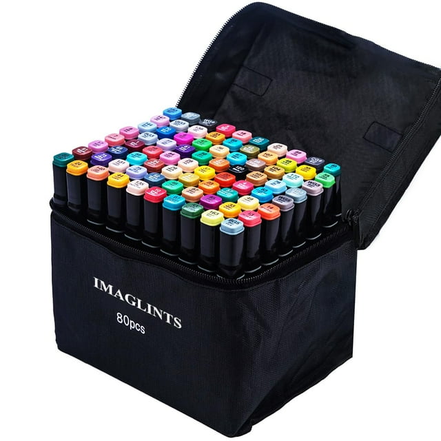 Marcadores de alcohol IMAGLINTS de 80 colores con base de bolígrafo