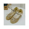 thumbnail image 4 of SIMANLAN Kids Non-slip Low Top  School Shoes Sparkling Mary Jane Girl's Uniform Glitter Princess Shoes Gold 2Y, 4 of 6