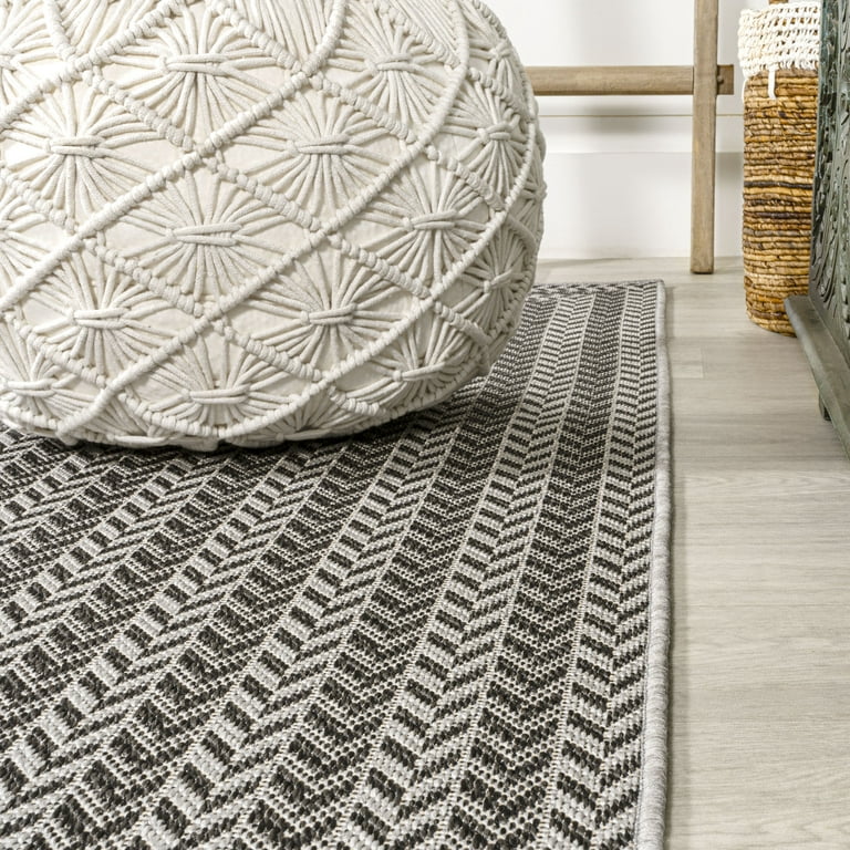 4' X 6' Chevron Modern Concentric Squares Indoor/outdoor Area Rug