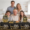 thumbnail image 2 of Morabloomy  Black Gold 80th Birthday Party Supplies Paper Plates Napkins Tablecloth Set, 2 of 4