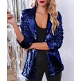 thumbnail image 2 of JFBUJC Blazer à Sequins pour Femmes, Veste Ouverte à Manches Longues, Cardigan de Fête Scintillant, 2 of 5