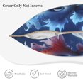 thumbnail image 3 of KLL Cute Fish Flower Couple Decorative Throw Pillow Covers Velvet Soft for Couch Sofa Bedroom Living Room Outdoor (No pillow core)- 16"x16", 3 of 5