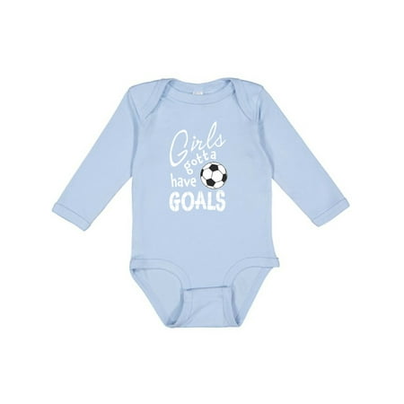 

Inktastic Girls Gotta Have Goals- Soccer Gift Baby Girl Long Sleeve Bodysuit