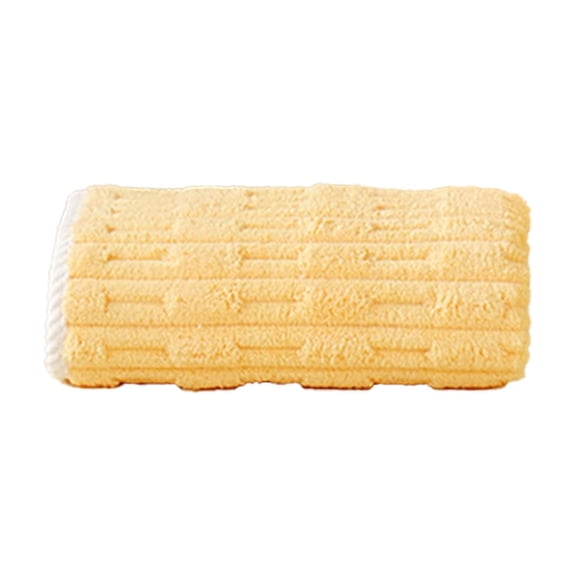 Kyusrd Velvet Hand Towels for Bathroom,Cotton Soft Absorbent Decorative Hand Towel for Face Spa Bath Gym Kitchen,Yellow,35x75cm