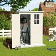 thumbnail image 6 of ELPOSUN Outdoor Storage Shed 5x3 FT, Resin Garden Shed for Bike, Garbage Can, Tool, Plastic Outside Sheds & Outdoor Storage Storage Box with Lockable Door for Backyard, Patio, Lawn, Sandstone, 6 of 8