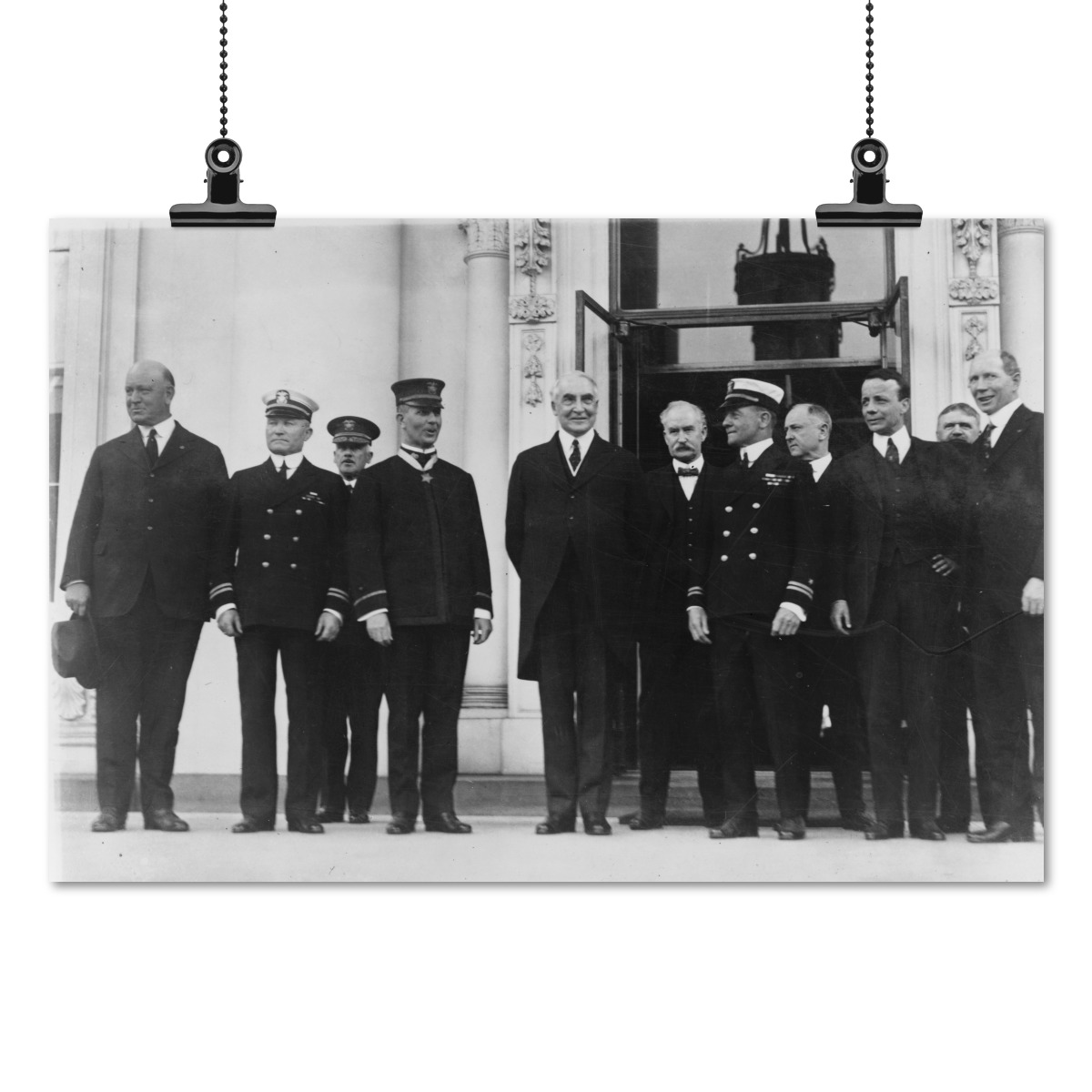 Print: With Members Of The Cabinet Congratulating Congressional Medal Of