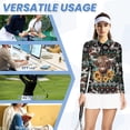 thumbnail image 7 of Uorisanigo Aztec Tribe Cow Women's Golf Shirt Size S Casual Breathable Hiking Running Workout Tops Relaxed Long Sleeve Quarter Zip Pullover for Women, 7 of 7