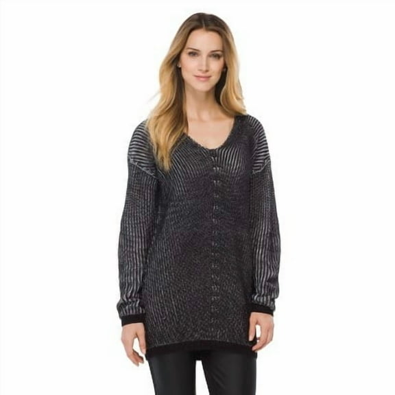 Mossimo Women's Long Sleeve Oversized Knit Tunic Sweater - Black - (Large)