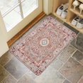 thumbnail image 4 of Retro Door Mat, 17 X 30 Inch Boho Pink Carpet Welcome Doormat Decorative Home Floor Mat, Non Slip Rubber Back and Strong Water Absorption for Outdoor Indoor Entrance Decor, 4 of 6