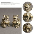 thumbnail image 4 of ColoMX 2 piezas Figuras de león de latón vintage figuras de león de latón estatuas de león realista dorado, 4 of 8