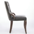 thumbnail image 5 of Hassch Velvet Dining Chairs Set of 2, Vintage Kitchen Side Chairs with Button Tufted Back, Nailhead Trim & Solid Wood Legs, Comfortable Upholstered Seat, Gray, 5 of 10