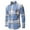 Blue, variant on jjayotai Mens Long Sleeve Lapel Tops Clearance Mens Casual Regular Fit Cotton Checkered Overshirt Long Sleeves Lapel Button Down Flannel Plaid Shirt