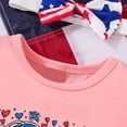 thumbnail image 4 of Fsqjgq Girls Clothes Size 5 Trendy Girls Clothes Outfits Toddler Boys Girls Independence Day Heart Pattern ​Printing Romper Bodysuit Shorts Headbands Outfits Baby Girl Outfit Set Kids Sets Size 6M, 4 of 7