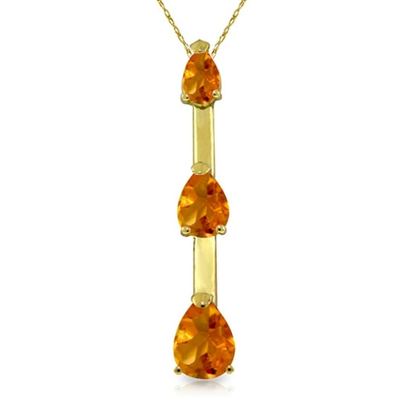 Galaxy Gold 14k 22" Yellow Gold Necklace with Natural Citrines
