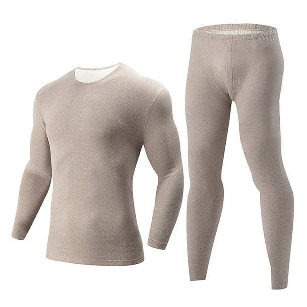 Ceisia Warm Skin-Friendly Mens Slim Fit Solid Color Thermal Underwear Set Gifts