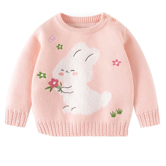 zbxnLI Chandail Tricoté pour Tout-Petites Filles, Haut à Col Rond Imprimé Dessin Animé, Chandail d'Automne et d'Hiver