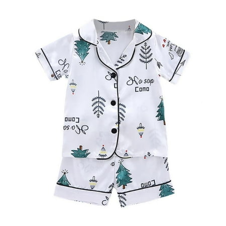 

Promotion!Boys Silk Santin Pajamas for Children Kawaii Print Girls Sleepwear Pijama Nightwear Pyjamas Set Kids Loungewear for 1-6 Years