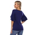 thumbnail image 4 of Women's Ruffle Tunic Top Casual V Neck Shirt Bell Half Sleeve Pullover Blouse Top, 4 of 5