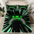 thumbnail image 2 of Erosebridal Gradient Gamepads Sheet Set Twin,Video Game Bedding Sets Twin Size,Abstract Geometric Twin Sheet Sets,Breathable Gamer Room Decor,3pcs, 2 of 7