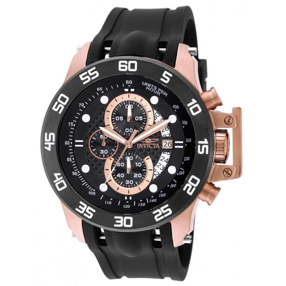 Invicta I-Force Chronograph Black Carbon Fiber Dial Black Polyurethane Men's Watch 19254