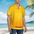 thumbnail image 5 of Balery Yellow Lemon Print Men's Hawaiian Shirts Short Sleeve Beach Shirt Relaxed Fit Vacation Button Down Shirts-Large, 5 of 9
