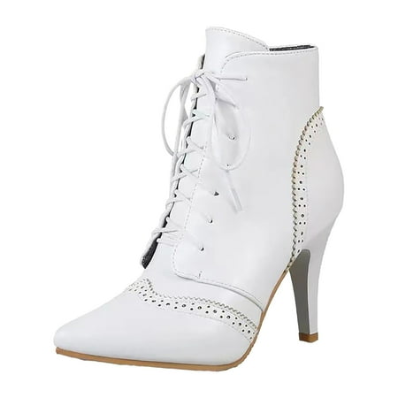 

Ediodpoh 2024 Foreign Trade New European and American Style Fashion Versatile Retro Hollow Flower Front Lace up High Heel Women s Short Boots Womens Boots WH1 7