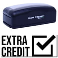 thumbnail image 1 of Large Pre-Inked Extra Credit Stamp, Slim 1854, Ultra Slim Design, Impression Size 1-13/16" by 2-1/2", Up to 25,000 Impressions - Black Ink, 1 of 10