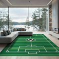 thumbnail image 2 of ODIKA 8'x10' Washable Area Rug Soccer Motif Field Bold Stadium Border Aglity Theme Decorations for Living Room, Under Sectional, Family , Durable, Non-Slip, 2 of 7